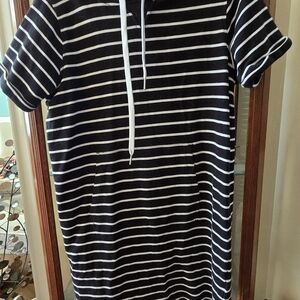 Calvin Klein Performance Black and White Striped Mini Dress